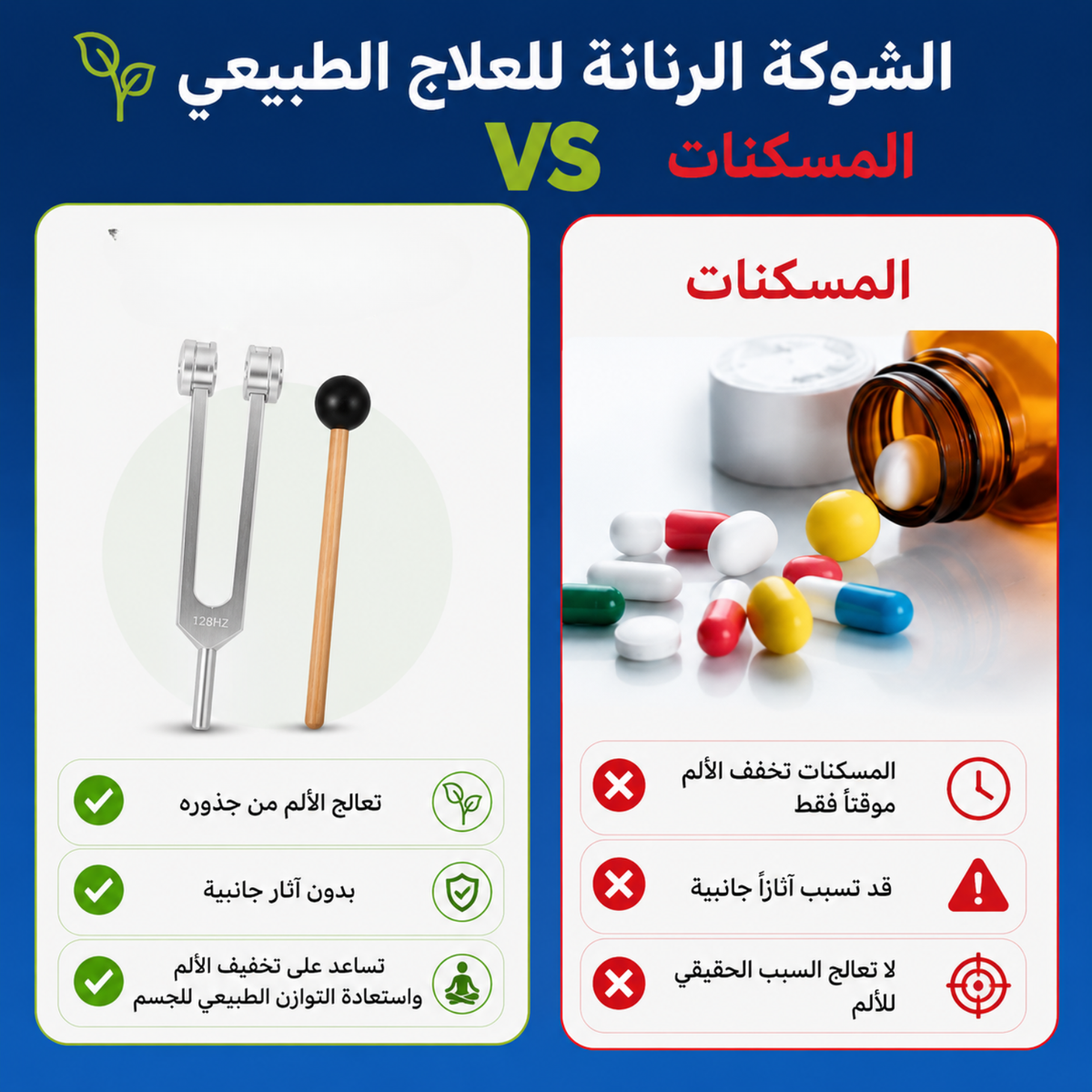 شوكة رنانة C128 احترافية – دقة عالية لتخفيف الألم بالاهتزاز