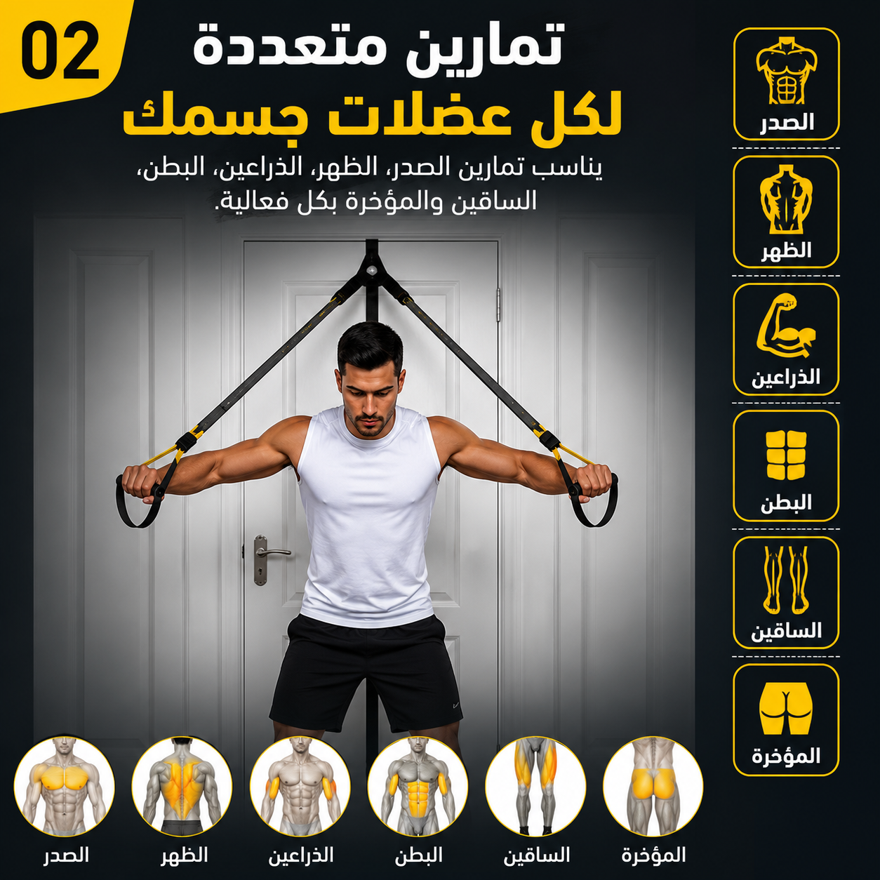 صالة رياضية متكاملة من بيتك مع الأربطة المرنة للتمارين